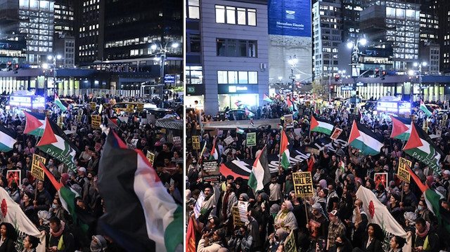 New York'ta Gazze'ye destek yürüyüşü: Binlerce kişi sokaklara döküldü