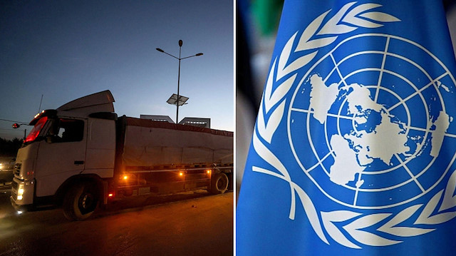 Gazze’ye insani yardım yüklü 187 kamyon ve 129 bin litre yakıt giriş yaptı