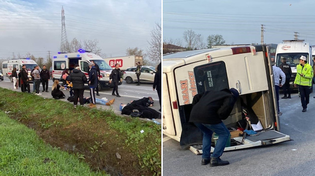 Kocaeli'de otomobil minibüsle çarpıştı: Çok sayıda yaralı var
