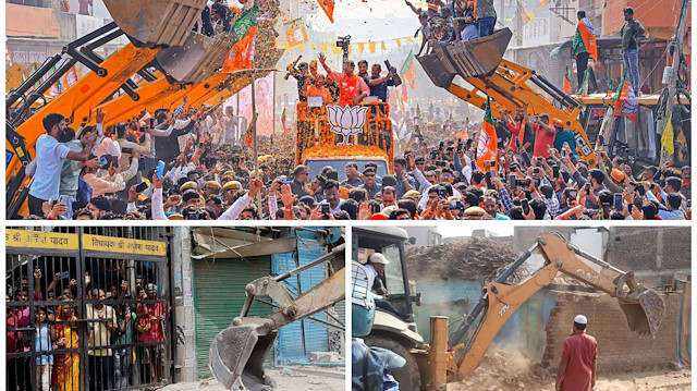 Hindistan'da Müslümanlara ait evler JCB buldozerleriyle 'cezalandırıcı yıkımlarla' karşı karşıya