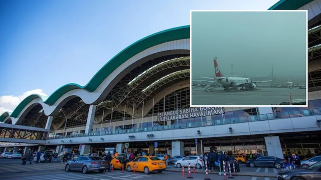 Sabiha Gökçen Havalimanı'nda uçuşlara sis engeli