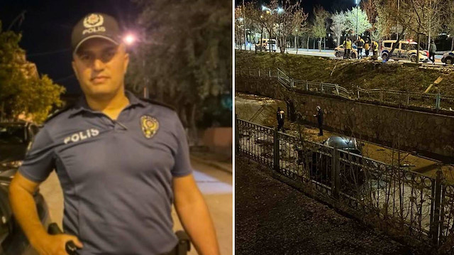 Yürek yakan kaza: Genç komiserin otomobili dereye uçtu