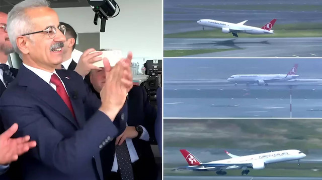 İstanbul Havalimanı'nda tarihi gün: Üç uçak aynı anda havalandı