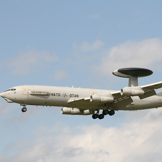 NATO'ya ait E-3A Sentry AWACS radar uçağı İsrail-İran geriliminin ardından Batman'da seyrediyor