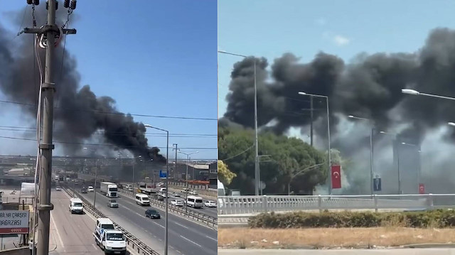 Gebze'de fabrikada korkutan yangın: Dumanlar gökyüzünü kapladı