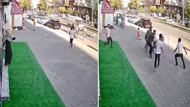 Kavgada yere düşen kişiye minibüs çarptı: O anlar kamerada