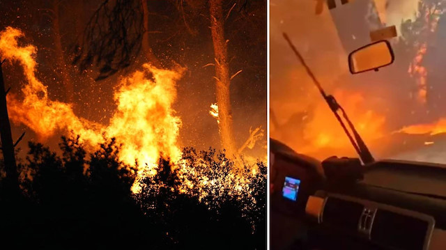 Buca’da orman yangını: Ekipler alevlerin arasında kaldı! O anlar kamerada