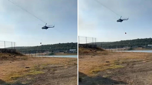 Yangına müdahale eden jandarma pilotundan inanılmaz manevra