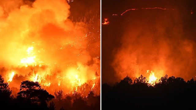 Bursa-Balıkesir sınırında orman yangını: 2 mahalle boşaltıldı