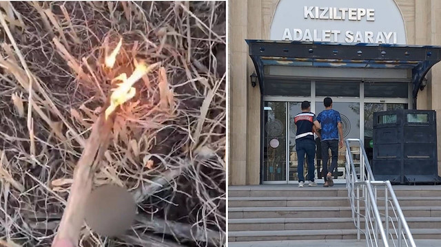 Hem ateşe verdi hem paylaştı! 'Koskocaman tarlayı çubukla yaktık'
