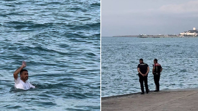 Samsun'da film gibi olay: Polisten kaçarken denize atladı... Yorulunca teslim oldu