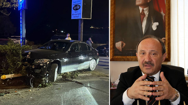 Zonguldak’ta Eski Belediye Başkanı İsmail Eşref’in kullandığı BMW tır ile çarpıştı