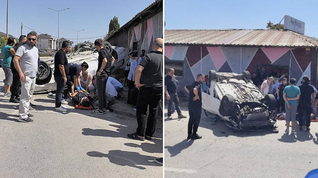 Bursa İnegöl’de feci kaza: Otomobil 6 kez takla atıp karşı yola uçtu