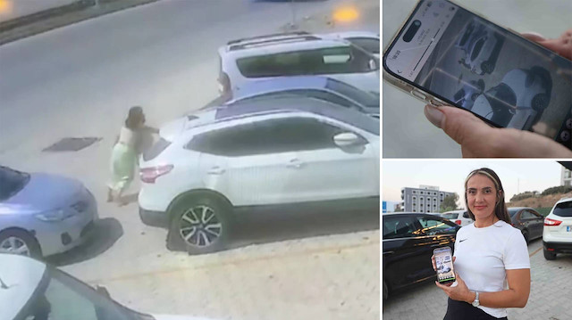 Saniyelerle faciayı önledi: Genç kadın tek eliyle arabayı durdurdu... O anlar kamerada