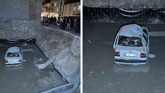 Otomobil inşaat temeline düştü: Biri ağır 4 yaralı