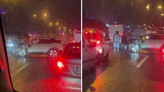 TEM Otoyolu'nda 17 araç birbirine girdi: Çift yönlü zincirleme kazada trafik felç oldu