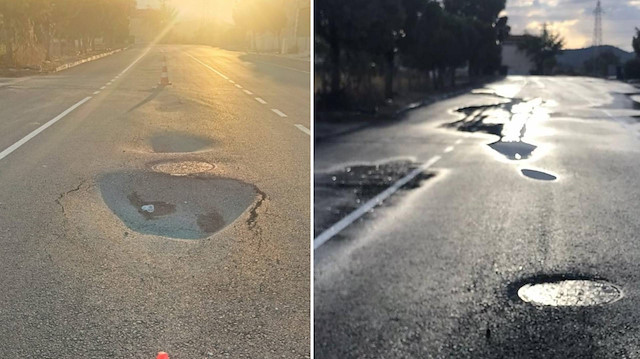 İzmir’de 11 günde çöken asfalt! Yeni yapılan yol sürücüleri tehlikeye attı