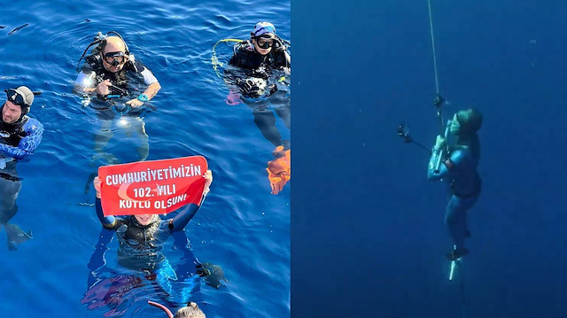 Gazze için dalış yapan Şahika Ercümen, dünya rekoru kırdı!