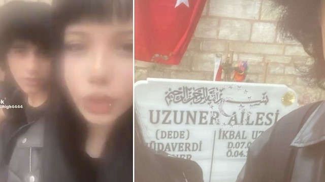 Tepkiler peş peşe geldi: İkbal Uzuner'in mezarında uygunsuz hareketler yapıp kayda aldılar! Katil Semih Çelik'i övdüler