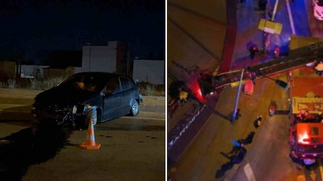 Taklalar atan otomobilden mucizevi kurtuluş! Hurdaya dönen araçtan sağ çıktılar