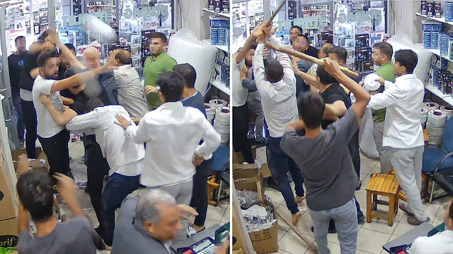 Haraç iddiası ortalığı karıştırdı: Demir sopaların karıştığı kavga kameralara yansıdı