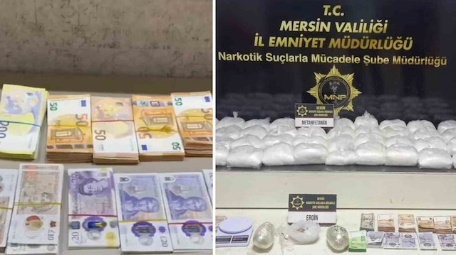 Mersin'de film gibi uyuşturucu operasyonu: Şüpheliden 4 milyon TL’lik döviz çıktı