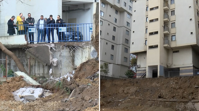 Kadıköy’de yağış sonrası istinat duvarı çöktü: Bina boşaltıldı