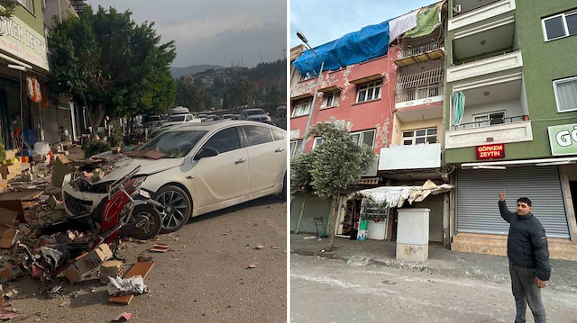 Hatay’da fırtına apartman duvarını yıktı: 3 araç ve motosiklet zarar gördü