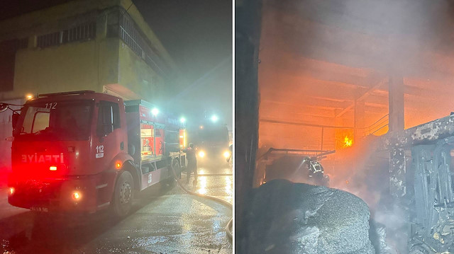 Uşak’ta plastik poşet fabrikasında yangın