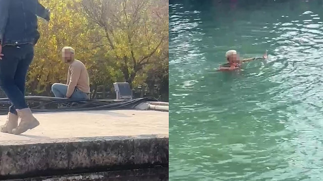 "İşten atıldım" diye bağırdı, suya atladı: Vatandaşlar şoke oldu