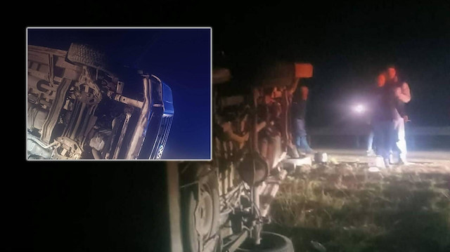 Ankara’da işçi servisi devrildi: 14 yaralı