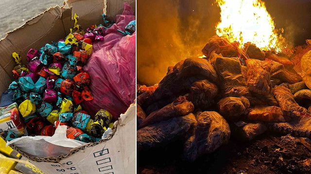 Gıda terörüne geçit yok: 2 ton cips, şekerleme ve çikolata imha edildi
