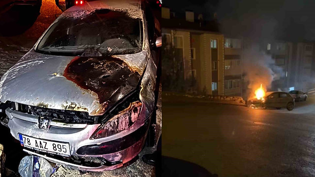 Karabük'te korku dolu anlar: Duvara çarpan otomobil alev topuna döndü