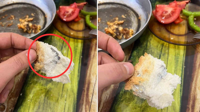 Kahvaltıları kabusa döndü: Ekmeğin içinden jilet çıktı!