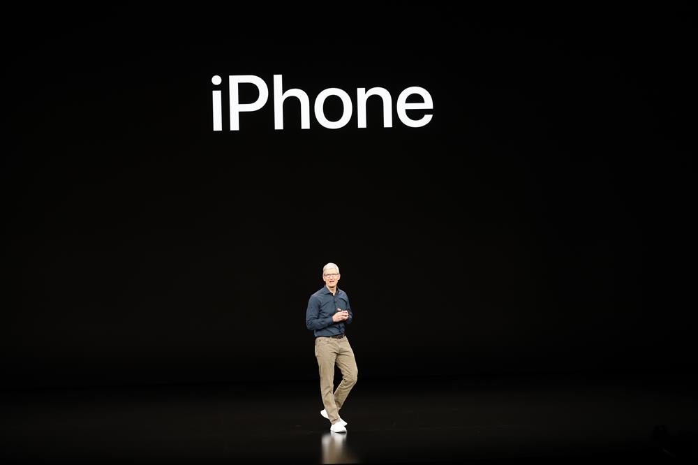 Tim Cook, CEO of Apple, speaks on stage at the end of the Apple Inc product launch event at the Steve Jobs Theater in Cupertino, California, U.S., September 12, 2018. 