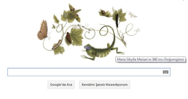 Google'dan Maria Sibylla Merian'a özel Doodle