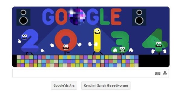 Google'dan yeni yıl kutlaması