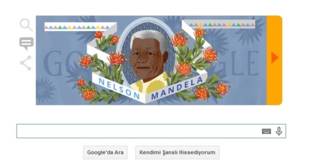Google'dan Nelson Mandela için doodle