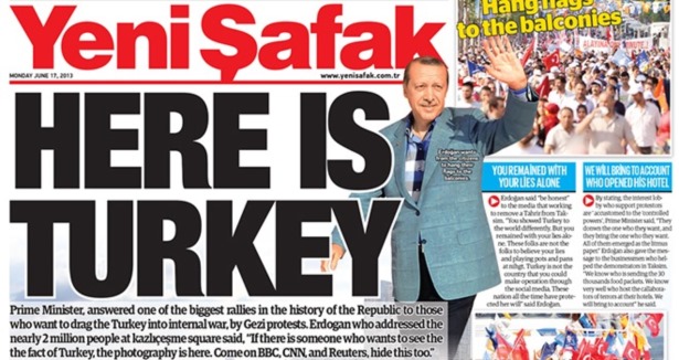 Yeni Şafak's front page
