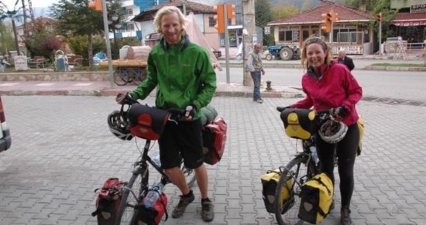 Bisikletle Malezya'ya giden İngiliz çift Hanönü'nd