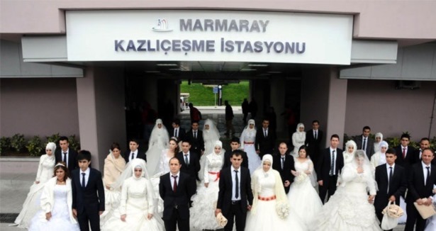 Marmaray'da 48 gelin damat