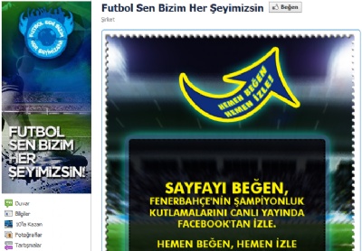 Şampiyonluk coşkusu Facebook'tan canlı yayında