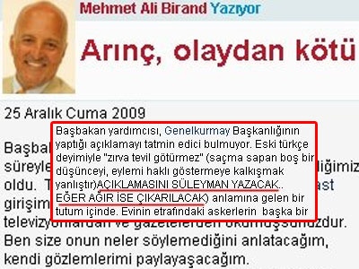 Birand: Yazılarımı gayet tabii kendim yazıyorum