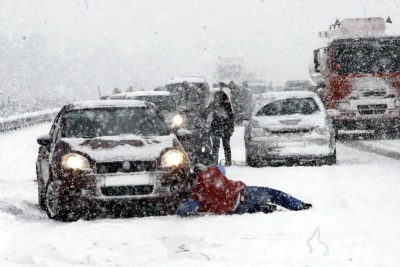 Bolu Dağı'nda yoğun kar yağışı