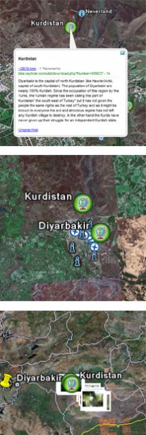 Google Earth'teki Kürdistan yazısı okur yorumu  