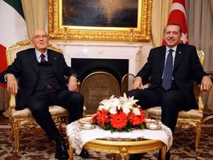 Erdoğan, Napolitano ile görüştü 