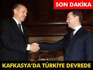 Erdoğan, Medvedev ile görüşüyor