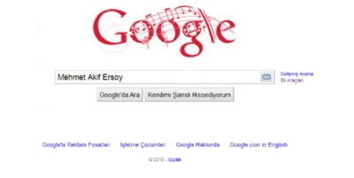 Google Mehmet Akif'i unutmadı