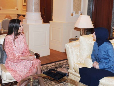 Aliyev'in eşi Sera Davutoğlu ile görüştü