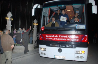 Konyalı öğrenciler Çanakkale'ye uğurlandı